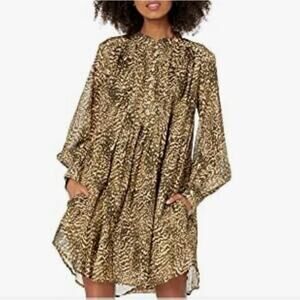 Joie Brown Ramera Tunic Cotton Silk Large Dress